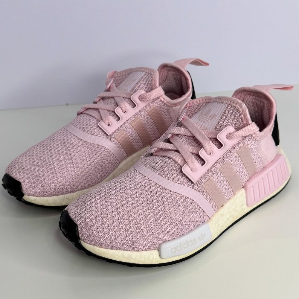 ADIDAS Womens 6.5 NMD R1 Pink White Running‎ Sneakers B37648